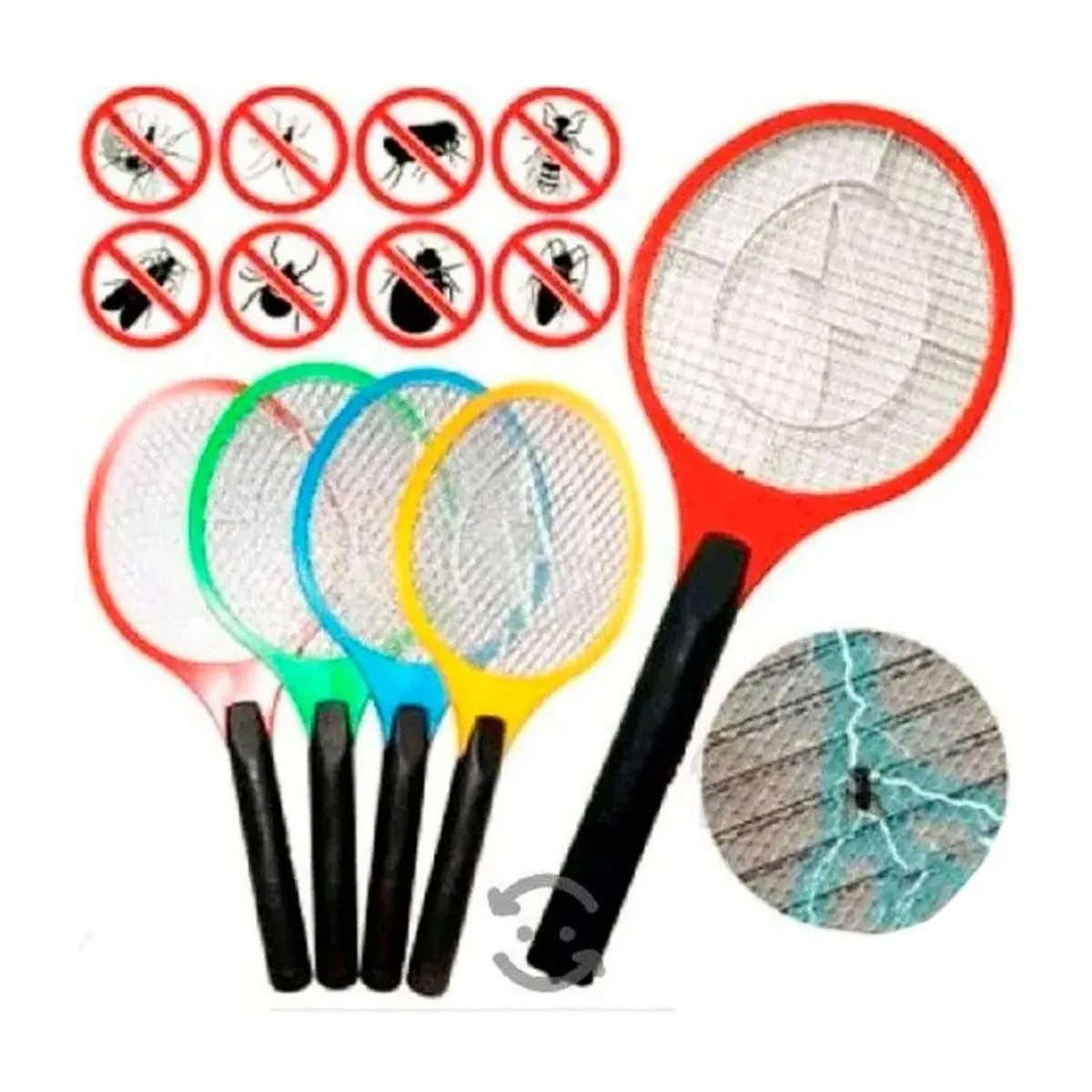 OEM - Pack x3 Raquetas Matamoscas Eléctrica Exterminador de Mosquitos