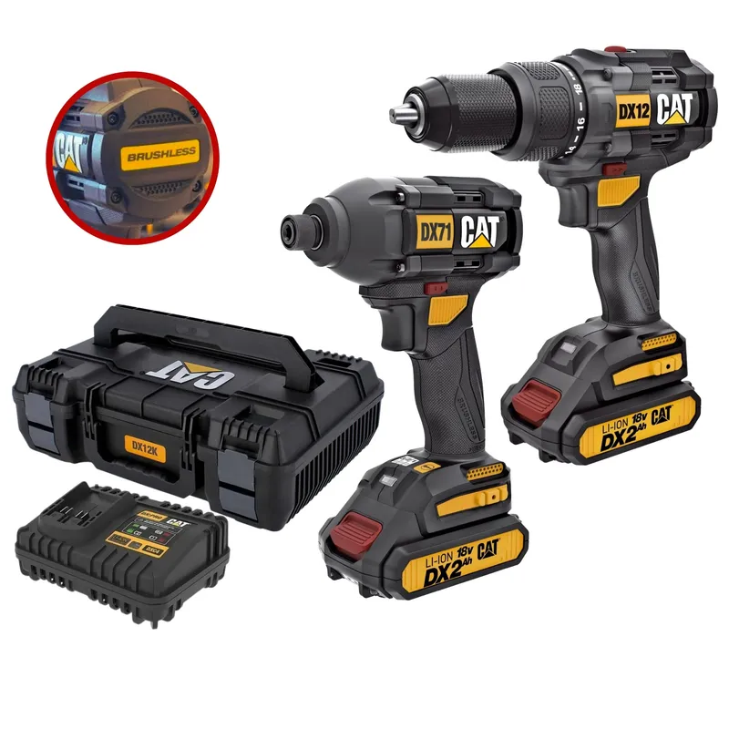 CAT - TALADRO PERCUTOR ATORNILLADOR DE IMPACTO 215Nm MEGACOMBO BRUSHLES 18V CAT