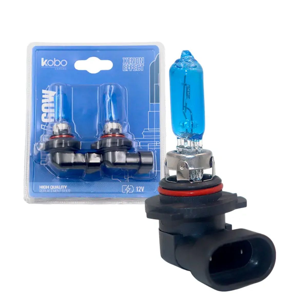 KOBO - Focos Xenón Kobo 9005 12V 60/55W  Luz Blanca Fría de Alta Intensidad (Par de 2 Unidades)
