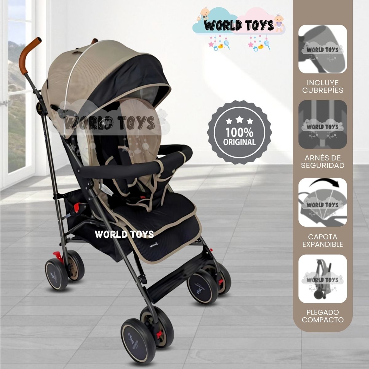 Baby - Coche Bastón de Lujo «SEVILLA PREMIUM» Limited Edition Beige