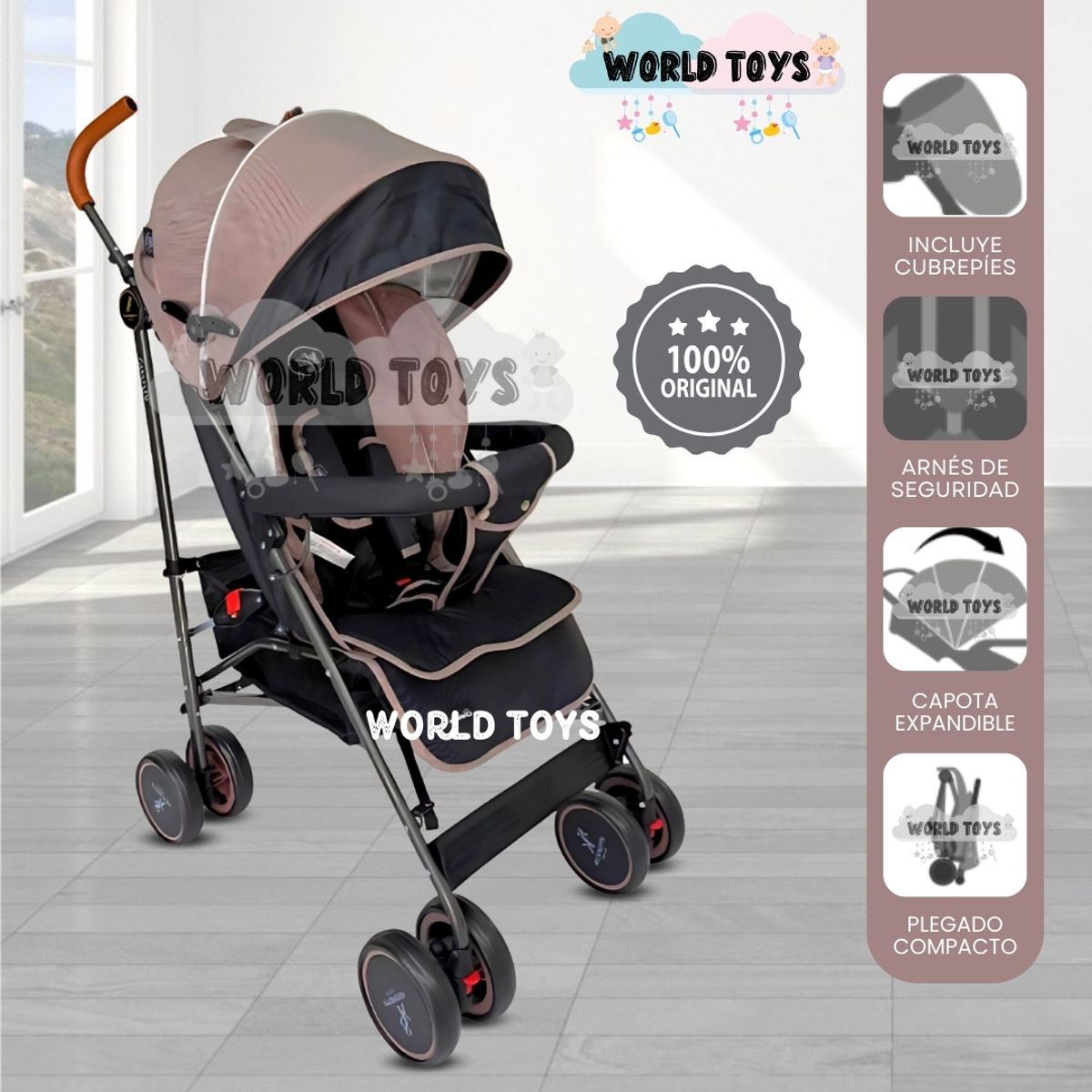 Baby - Coche Bastón de Lujo «SEVILLA PREMIUM» Limited Edition Pink