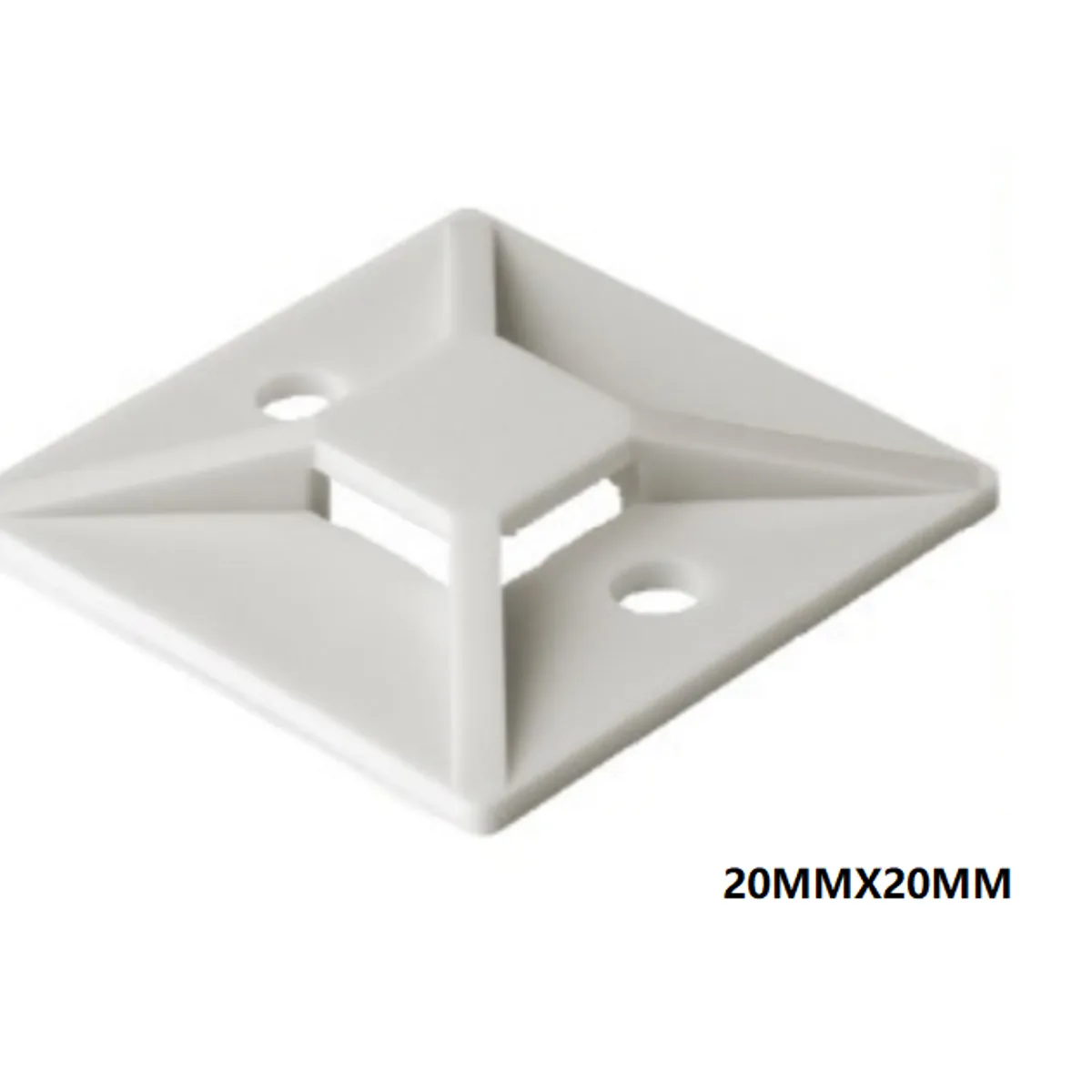 GENERICO - SUJETACABLE ADHESIVO 20X20MM BLANCO 100UND