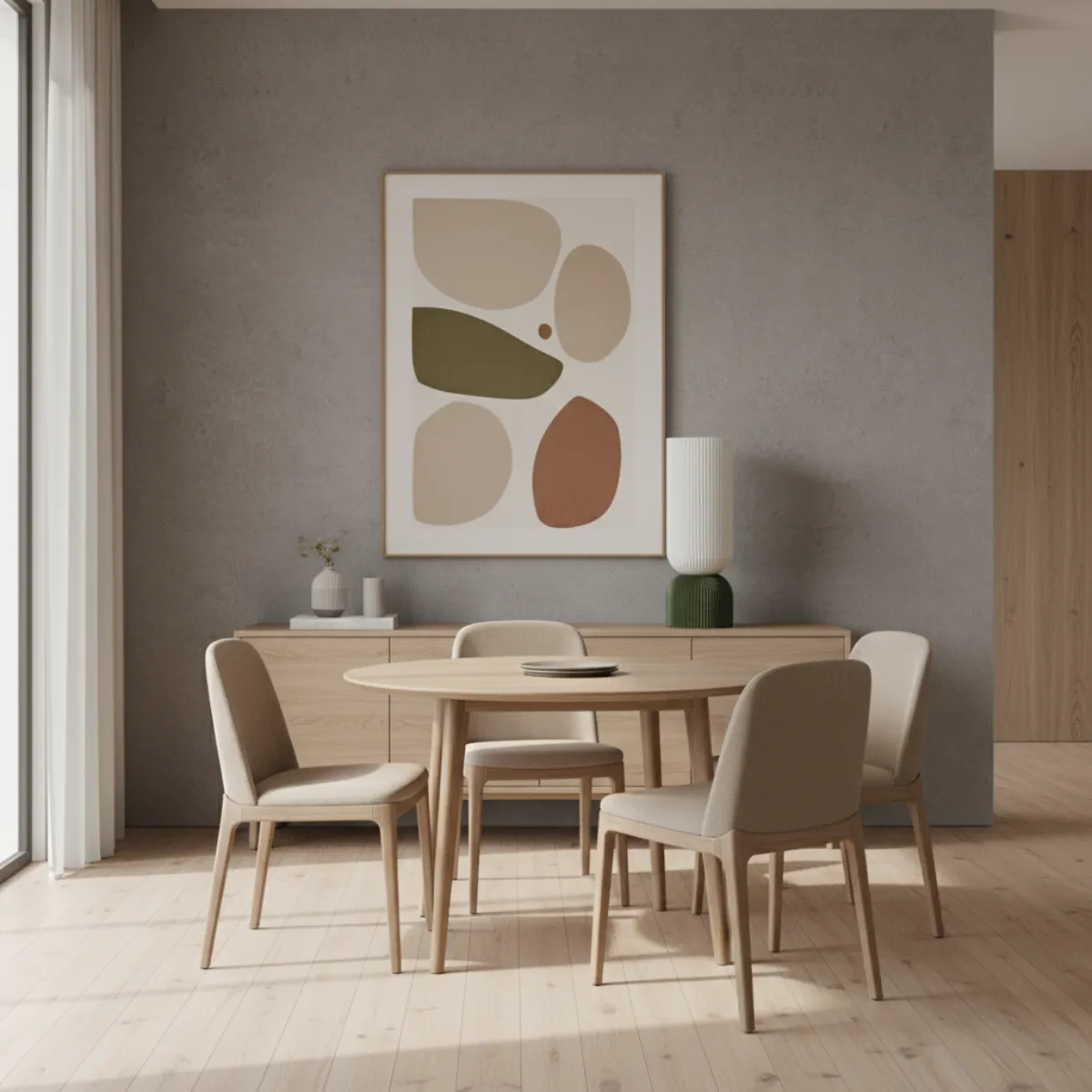 GENERICO - Lámpara Sereno de impresión 3D blanco y verde olivo