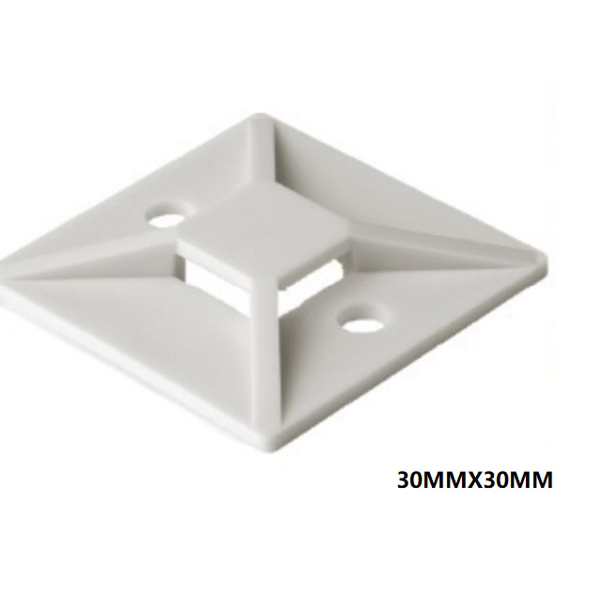 GENERICO - SUJETACABLE ADHESIVO 30x30MM BLANCO 100UND