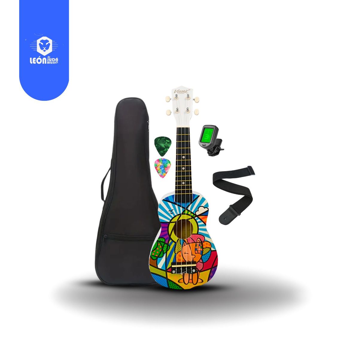 VOZZEX - Ukelele Soprano Vozzex VZ XU21 -11D  Set Completo