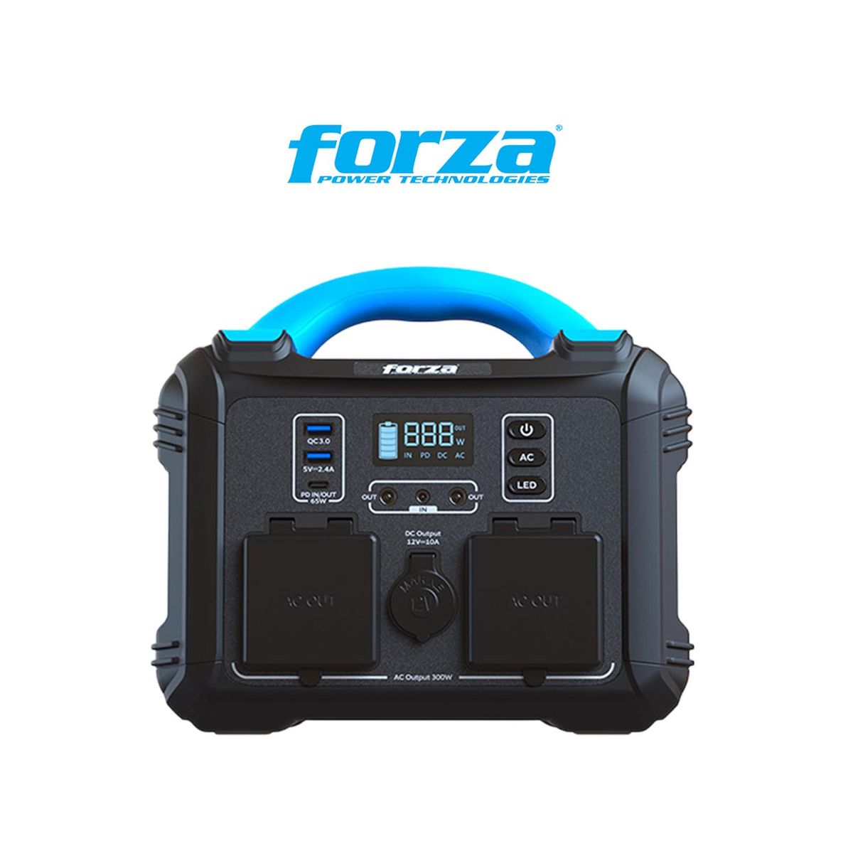 FORZA - Generador Eléctrico Forza FPP-T302 Portátil 8puertos 300W Batería LMFP