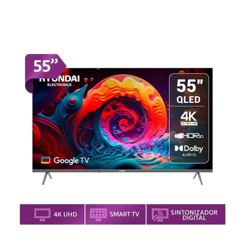 HYUNDAI - TELEVISOR SMART TV HYUNDAI 4K ULTRA HD 55” HYLED5530QMG + Antena Digital