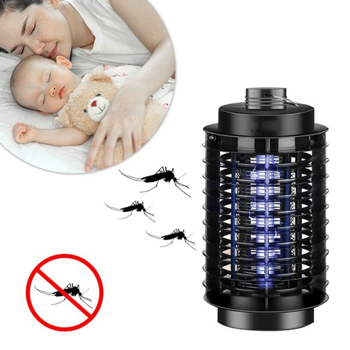 OEM - Lámpara Mata Insectos con Luz Ultravioleta Exterminador de Mosquitos