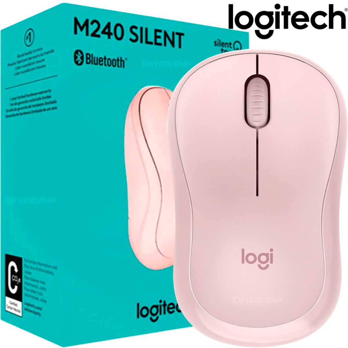 LOGITECH - Mouse Logitech M240 Silent Bluetooth Rosa Inalámbrico y Silencioso