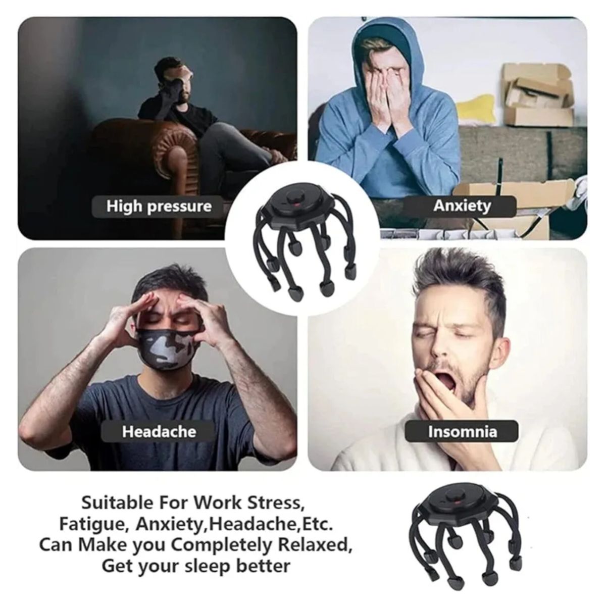 OEM - Masajeador De Cabeza  Anti Estress Recargable Vibrador  Pulpo