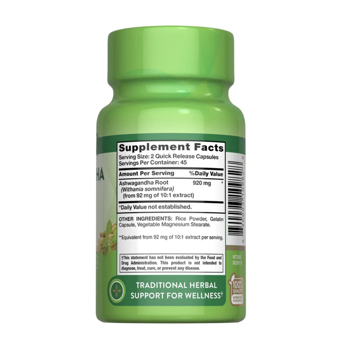 NATURE'S TRUTH - Raíz de Ashwagandha Nature's Truth 920 mg - 90 cápsulas