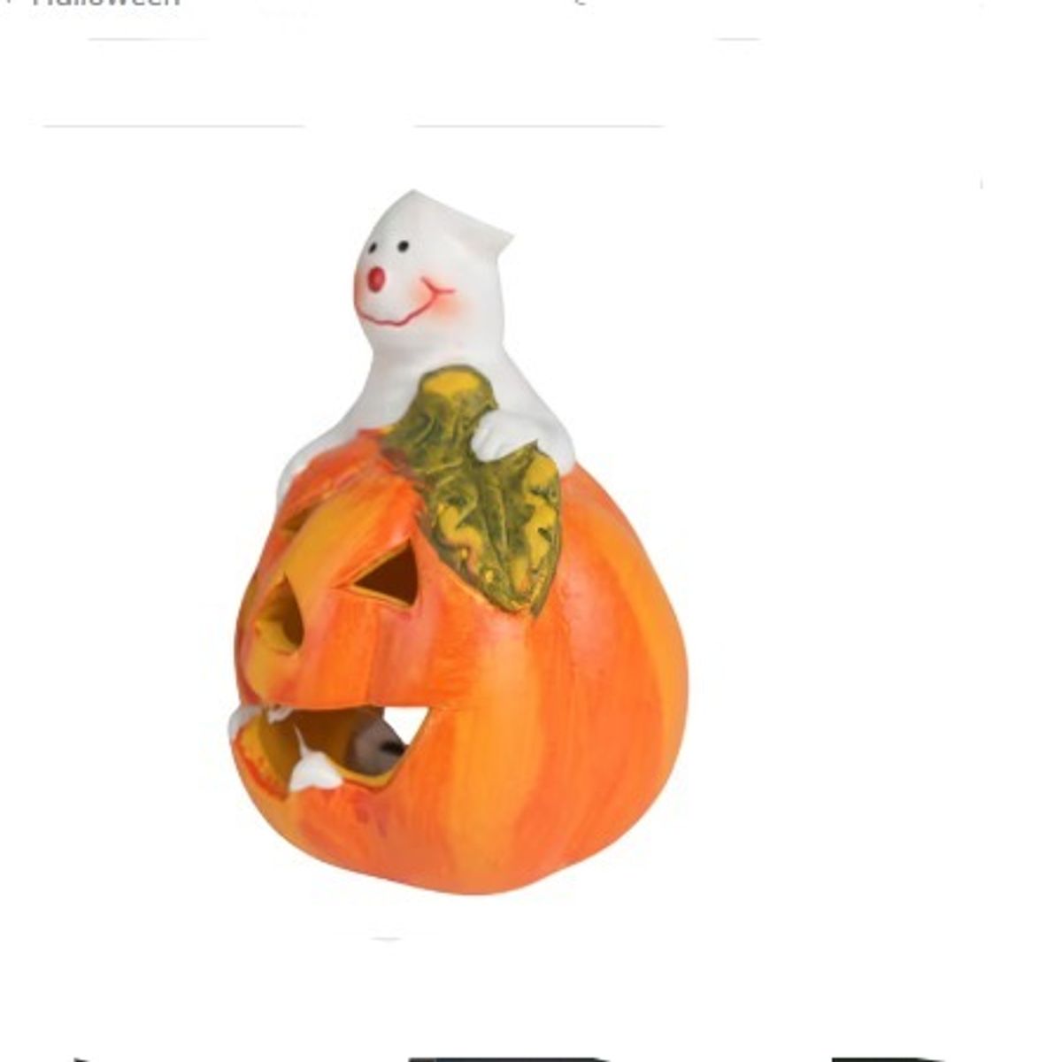 GENERICO - Calabaza de porcelana led a pilas decorativo