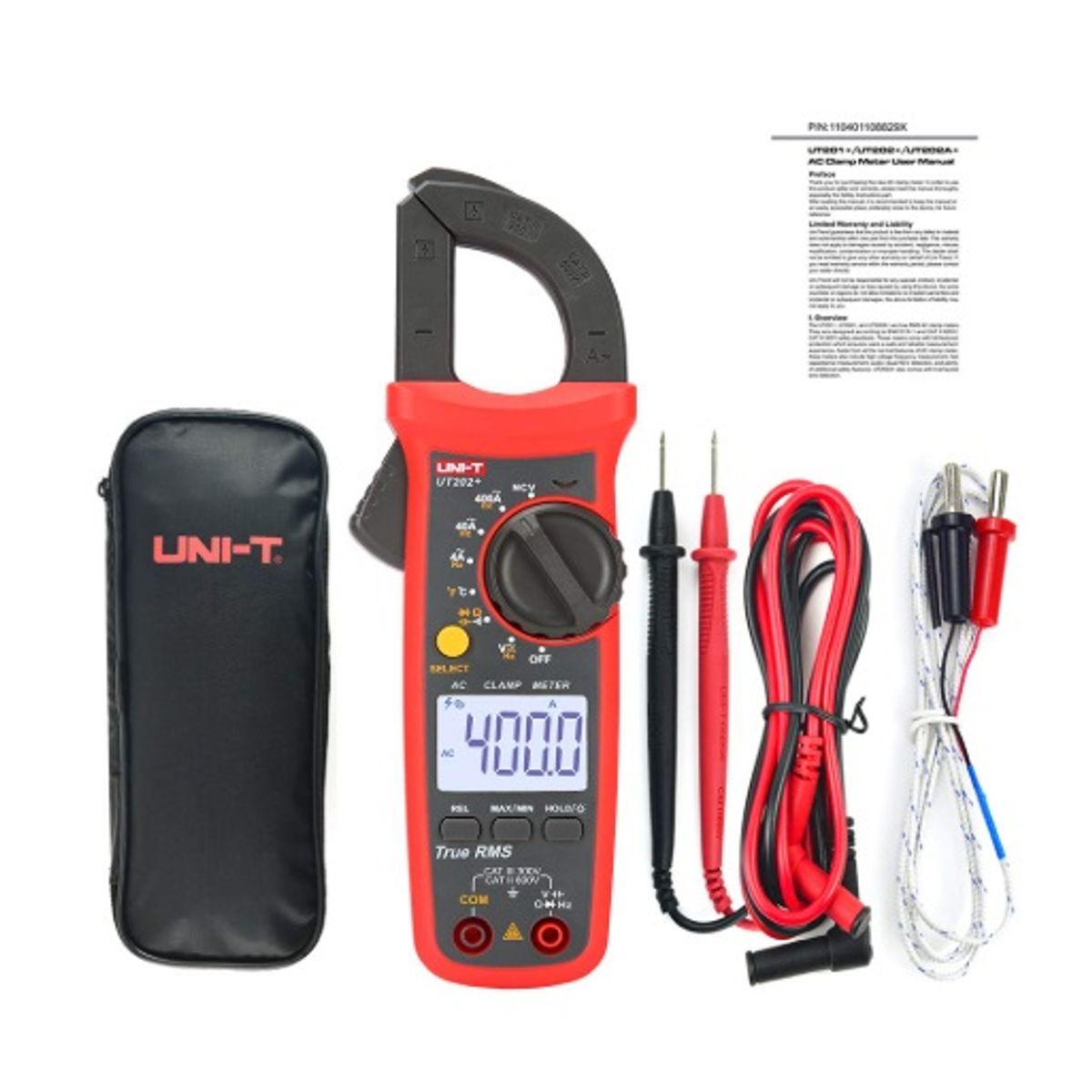 UNI T - PINZA AMPERIMETRICA DIGITAL UT 202+ TRUE RMS 400A AC