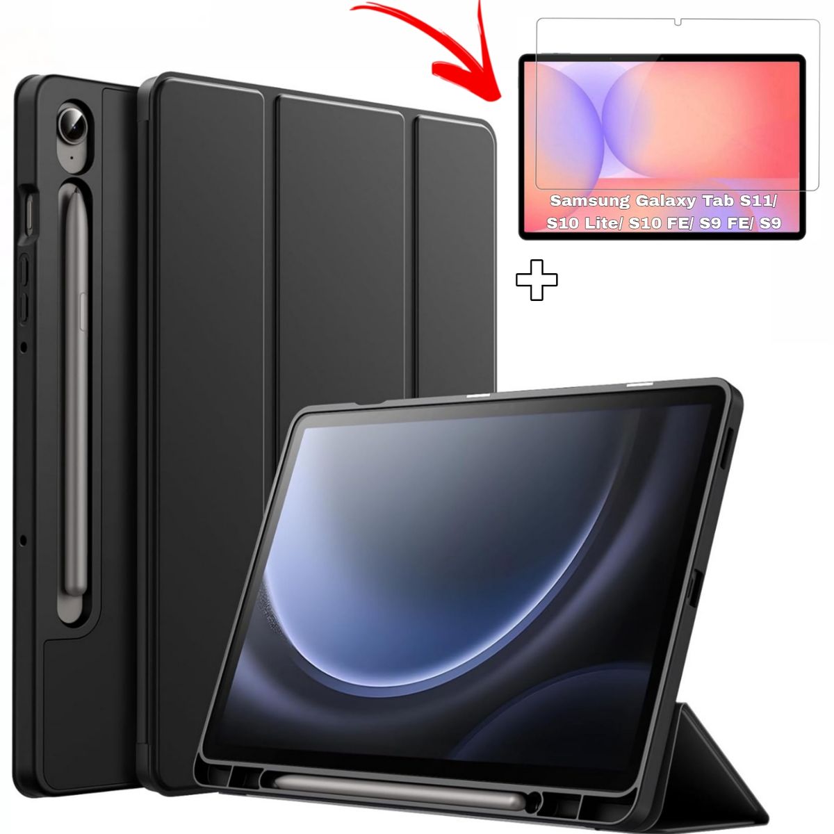 GENERICO - Mica + Funda Case Para Samsung Galaxy Tab S10 Lite  S10 FE S9 FE S9