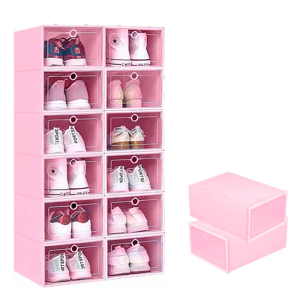 GENERICO - Set x 24 Organizadores Aplilables de Zapatos - Rosado