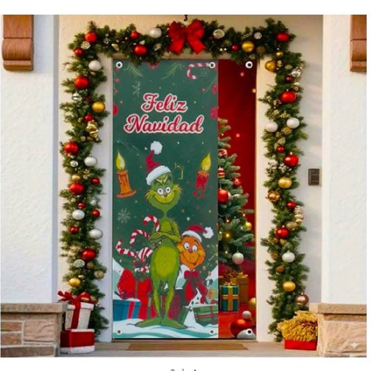 GENERICO - Funda Navideña Para Puerta A1 DE CALIDAD PREMIUN