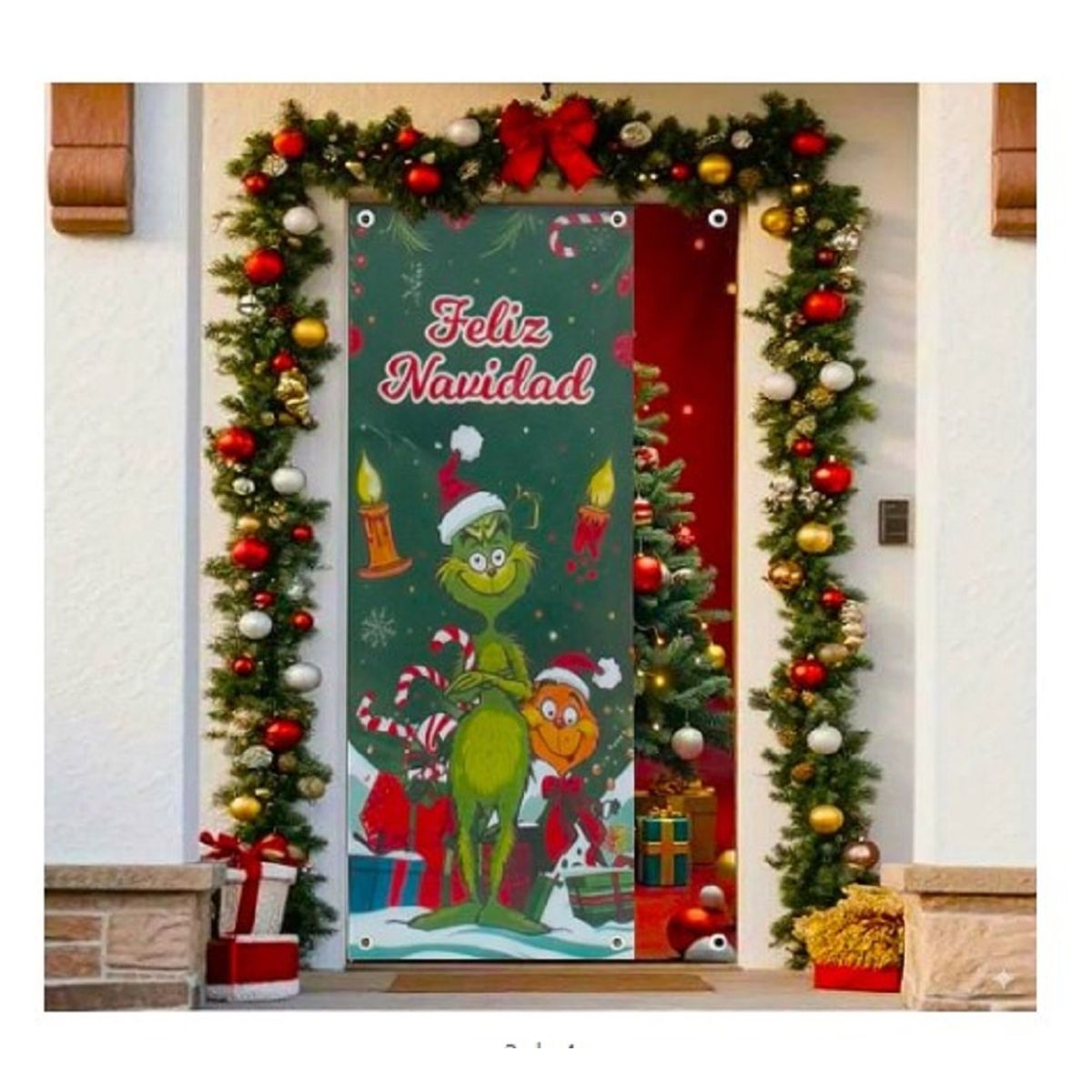 GENERICO - Funda Navideña Para Puerta A1 DE CALIDAD PREMIUN