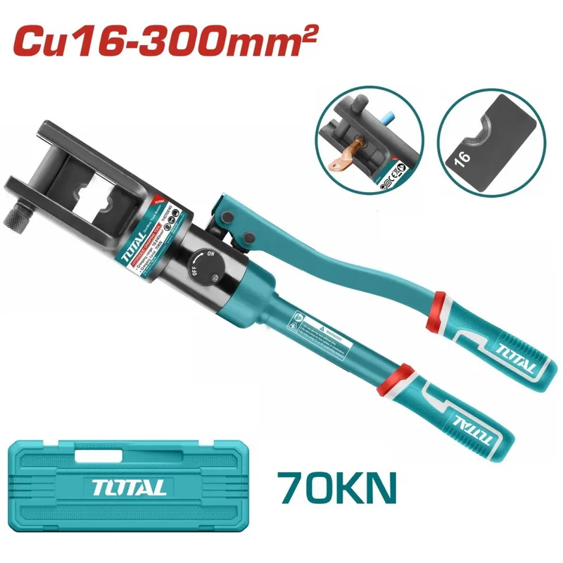 TOTAL TOOLS - Crimpeadora Hidraulica Cu 16-300mm2 Fuerza 70kn Tipo Hexagonal-THCT0240