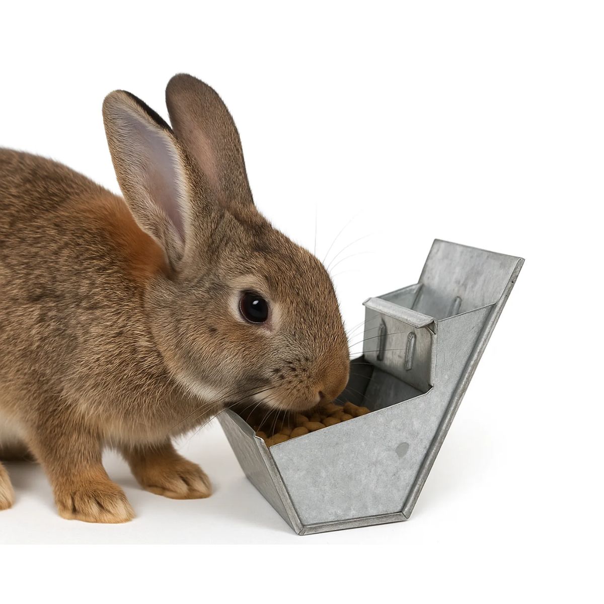 GENERICO - Pack De 6 Comederos Metálico de 10 Cm Para Cuyes y Conejos