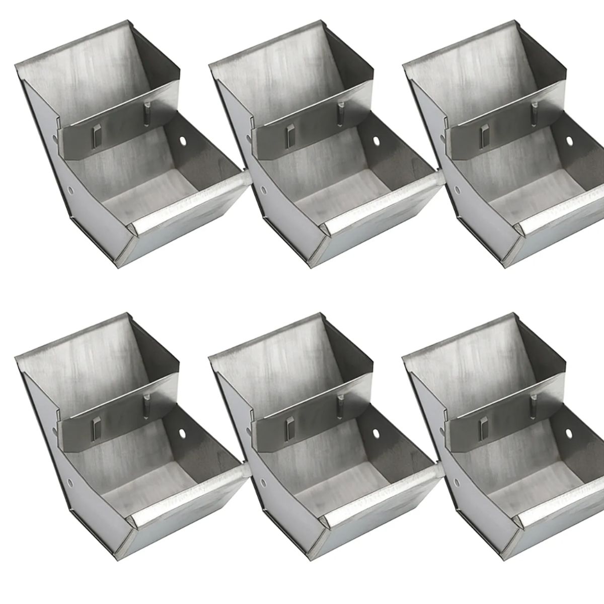 GENERICO - Pack De 6 Comederos Metálico de 10 Cm Para Cuyes y Conejos