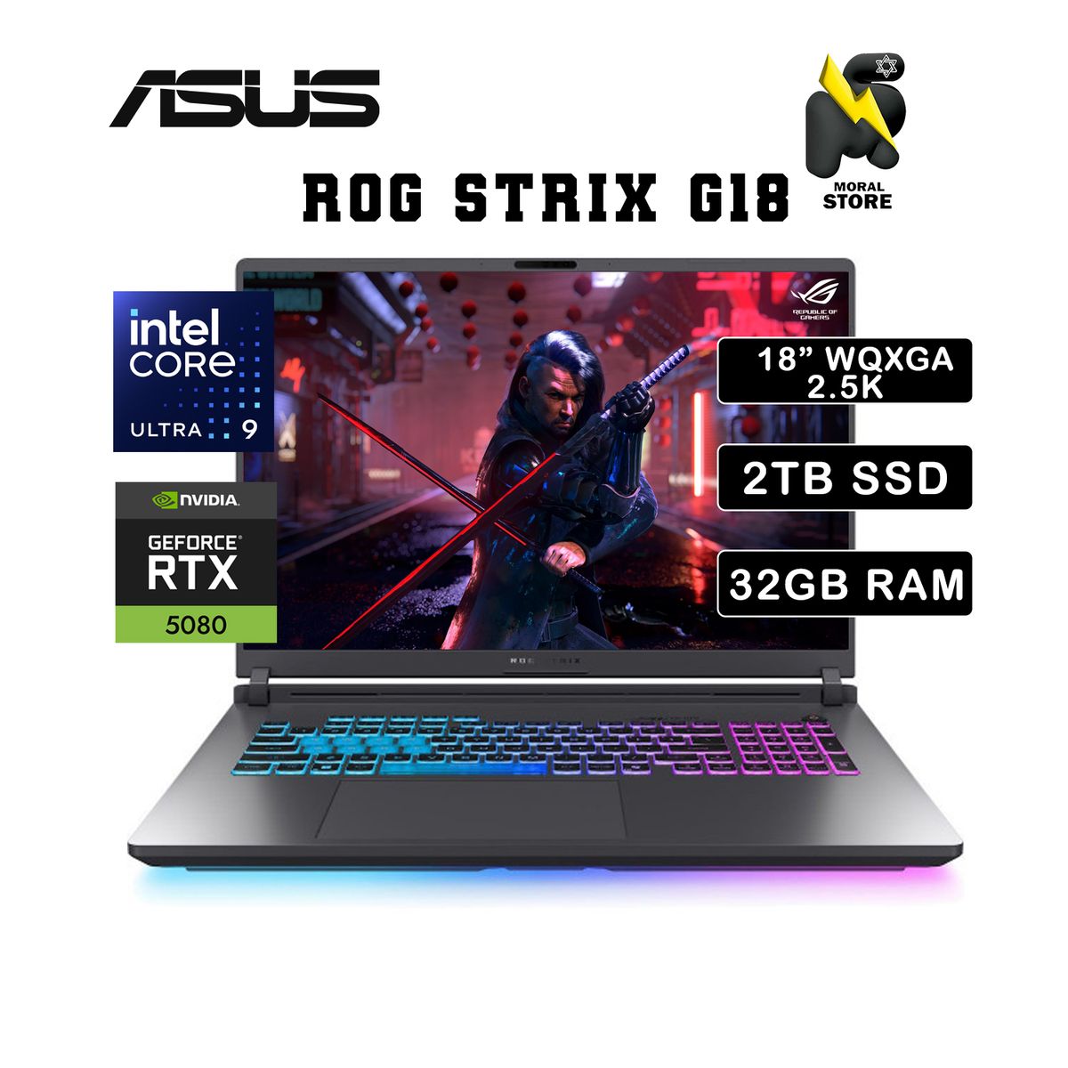 ASUS - ASUS ROG STRIX G18 -G815LW/ INTEL CORE ULTRA 9-275HX /32GB RAM /2 TB  SSD/RTX 5080/18"WQXGA /240HZ