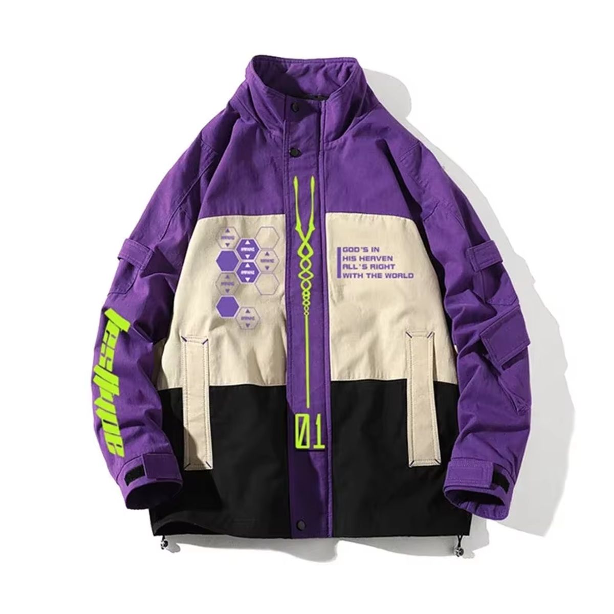 PEACE AND LOVE - Casaca Cortavientos Evangelion Hombre Oversize
