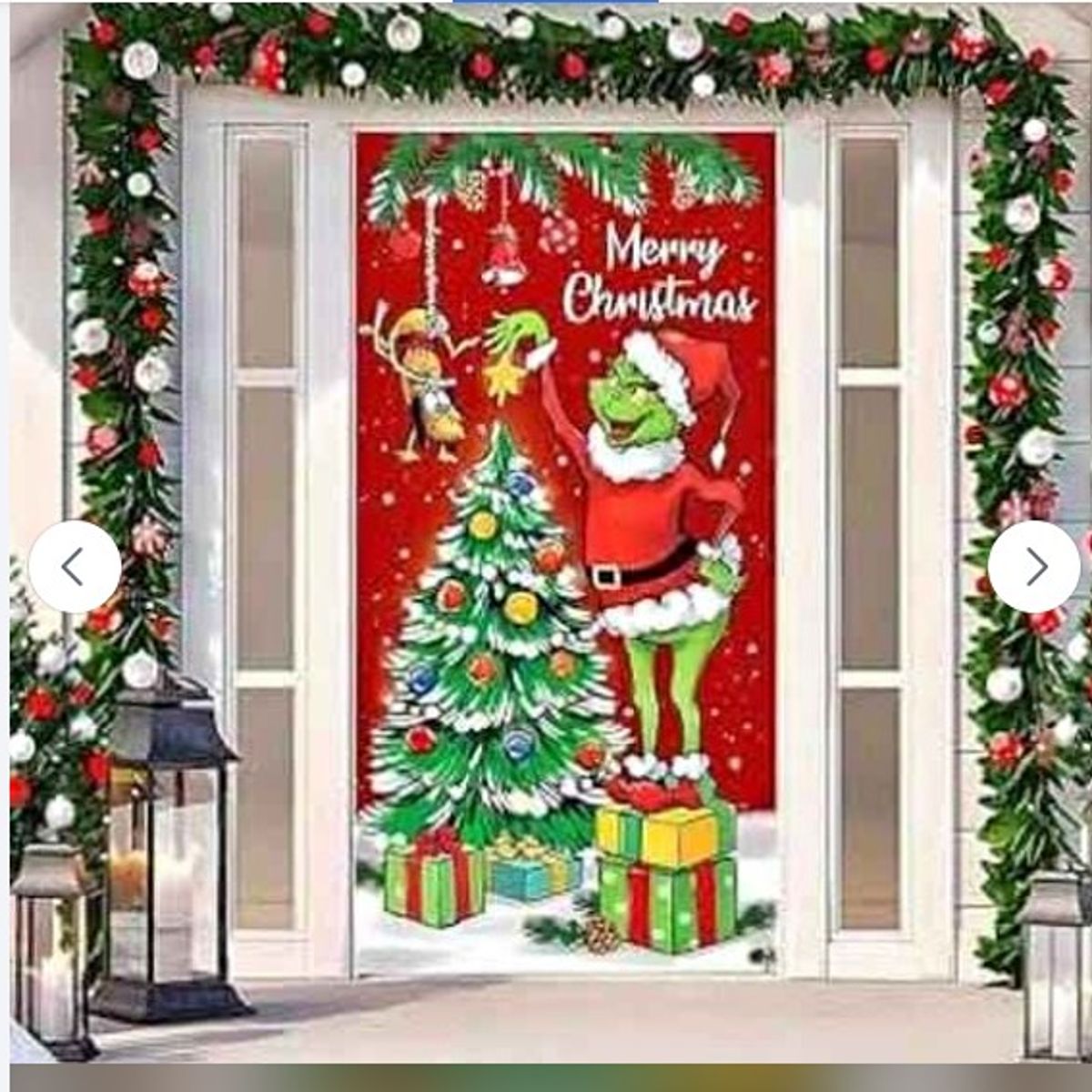 GENERICO - Forro Decorativo Puerta Navidad Papá Noel Muñeco 185x90cm