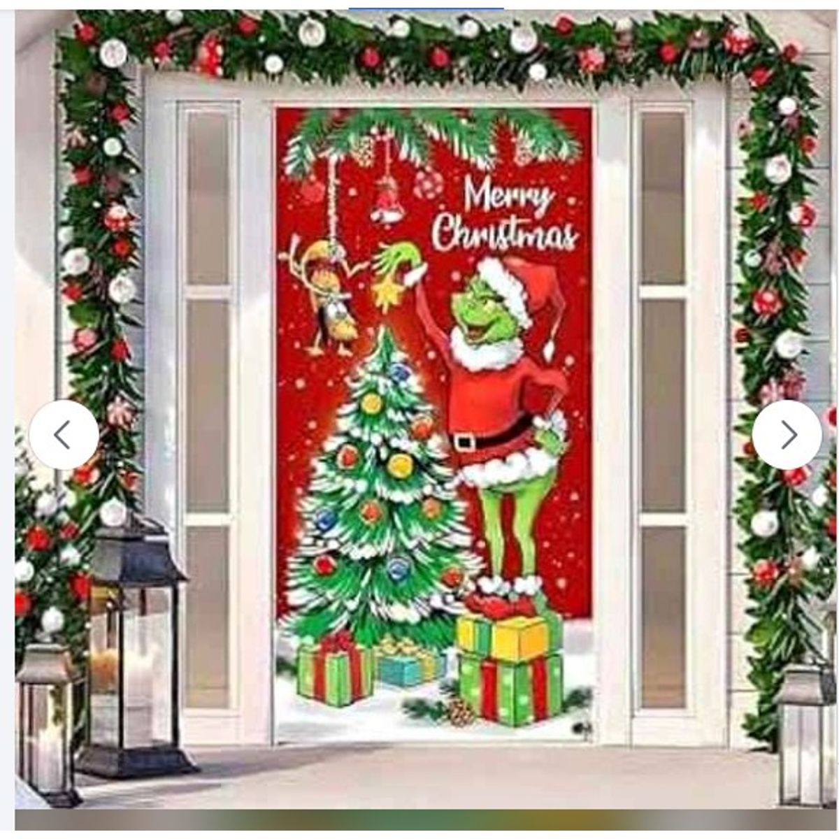 GENERICO - Forro Decorativo Puerta Navidad Papá Noel Muñeco 185x90cm
