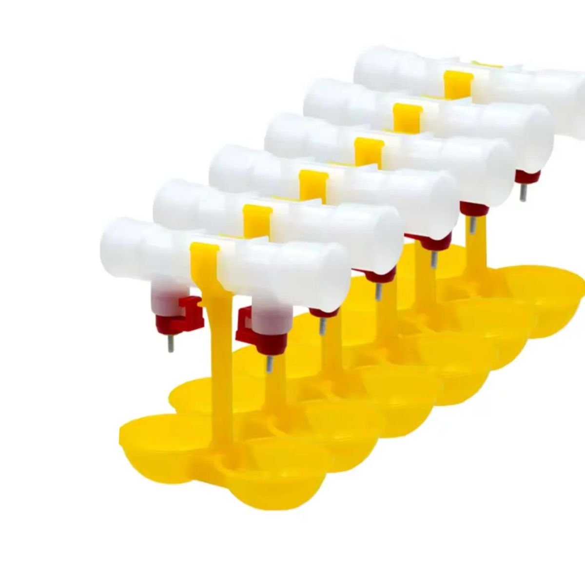 GENERICO - Pack de 6 Bebederos Niple  para Aves con Doble Copa