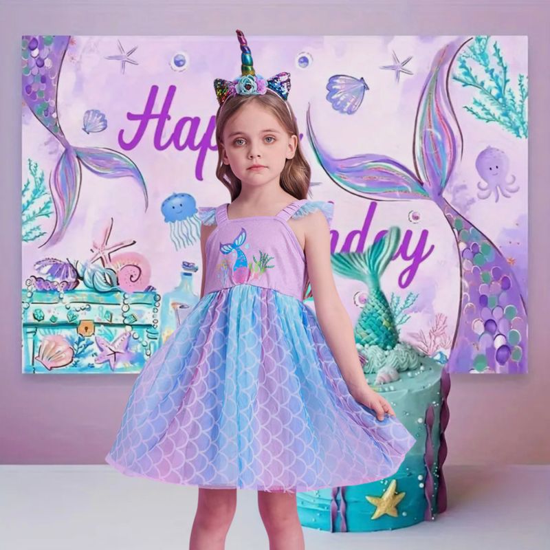 GENERICO - VESTIDO PARA NIÑA TEMATICA DE SIRENA