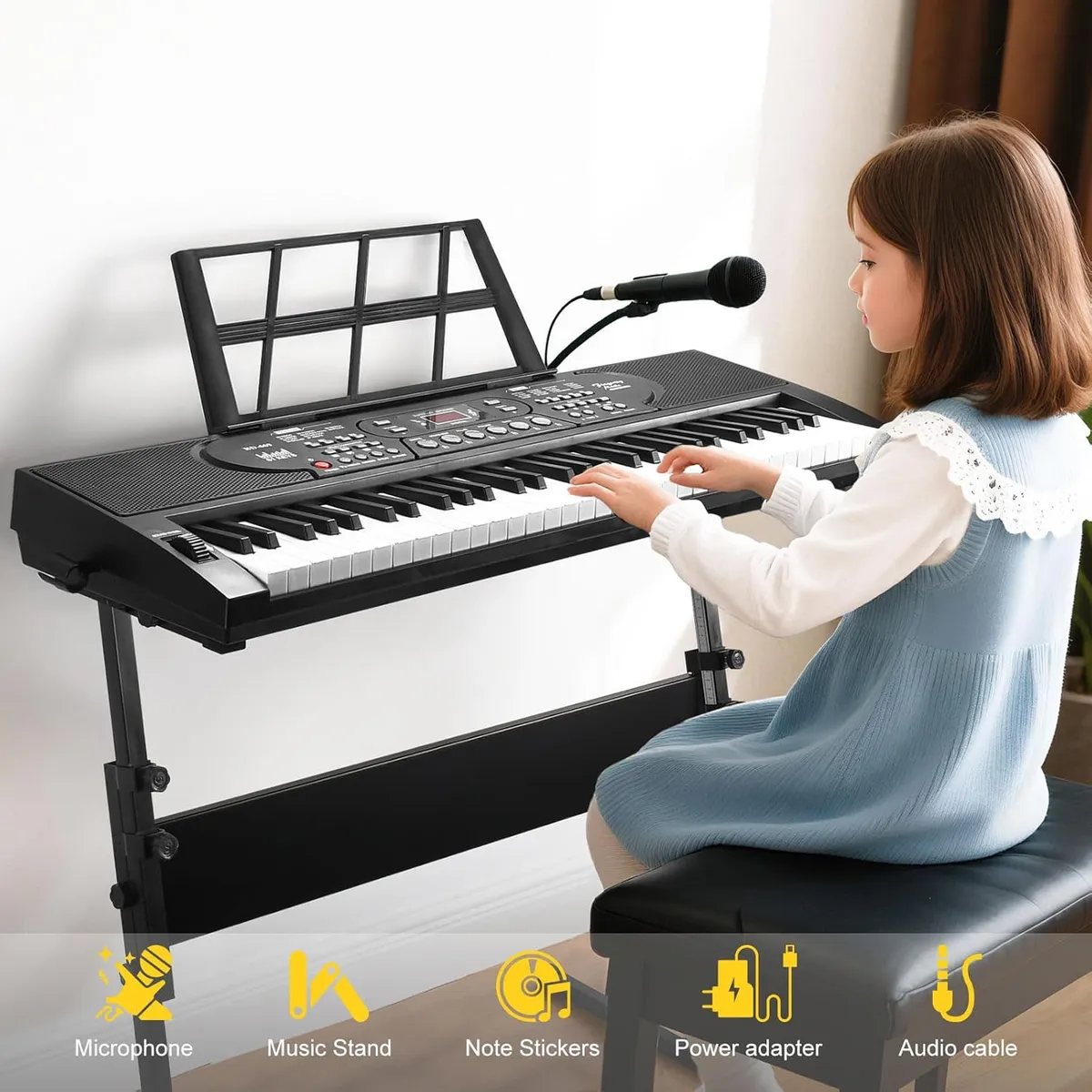 U BUY - Teclado 61 Teclas Piano Mls 6639 Teclado Musical