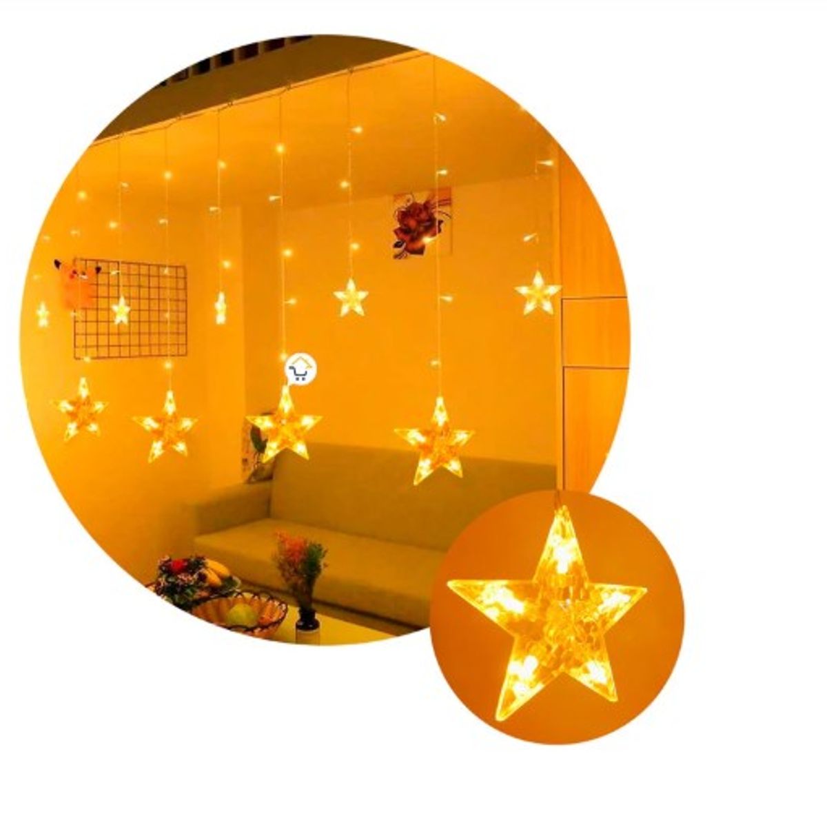 GENERICO - Luces led estrella  cortina luces  navidad cálida