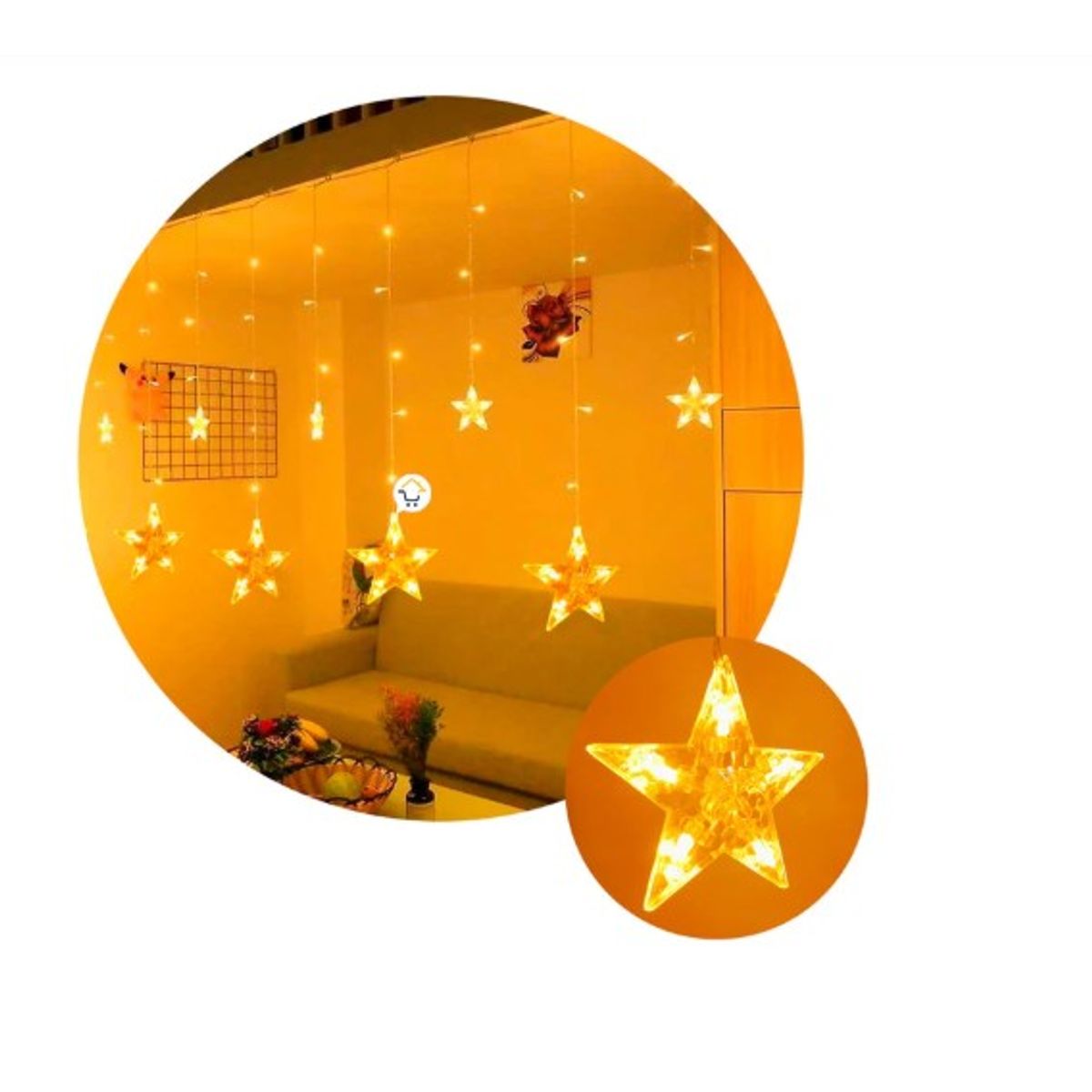 GENERICO - Luces led estrella  cortina luces  navidad cálida