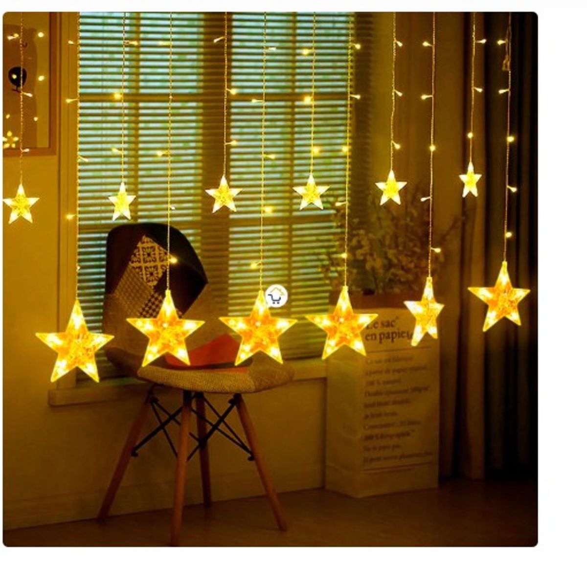 GENERICO - Luces led estrella  cortina luces  navidad cálida