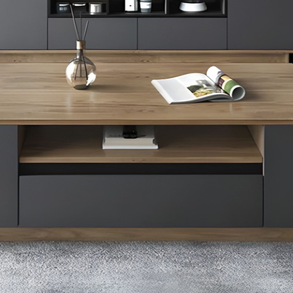 VENTITAS HOME - Mesa de Centro Zunna Ventitas Home Color Plomo y Espresso