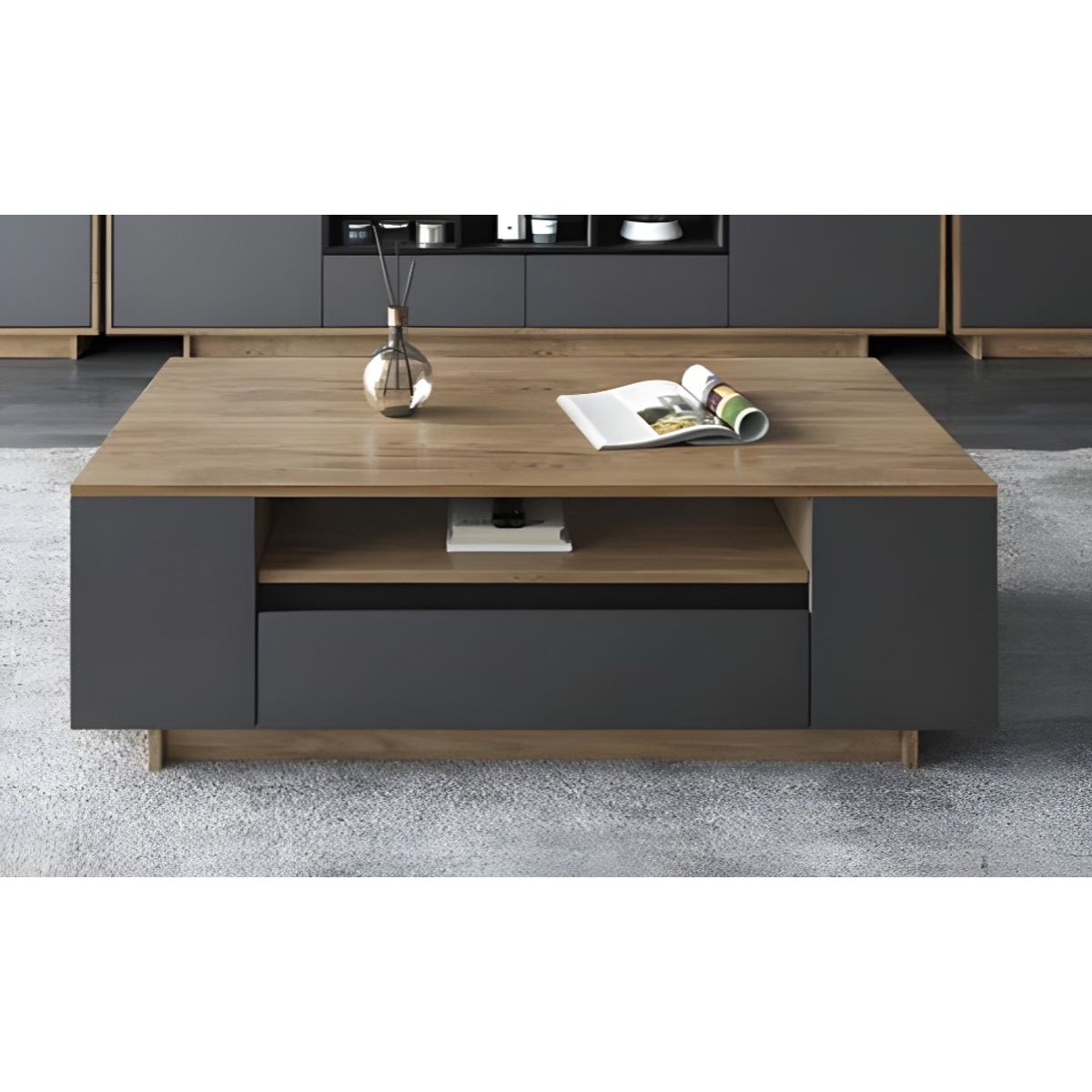 VENTITAS HOME - Mesa de Centro Zunna Ventitas Home Color Plomo y Espresso