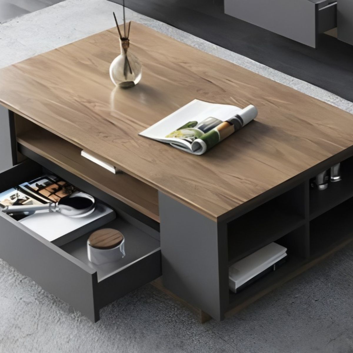 VENTITAS HOME - Mesa de Centro Zunna Ventitas Home Color Plomo y Espresso