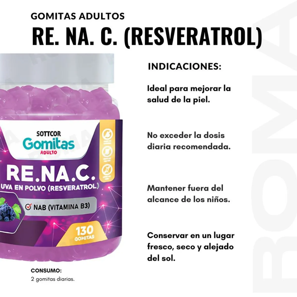GENERICO - PACK 2 GOMITAS  RESVERATROL 260UND