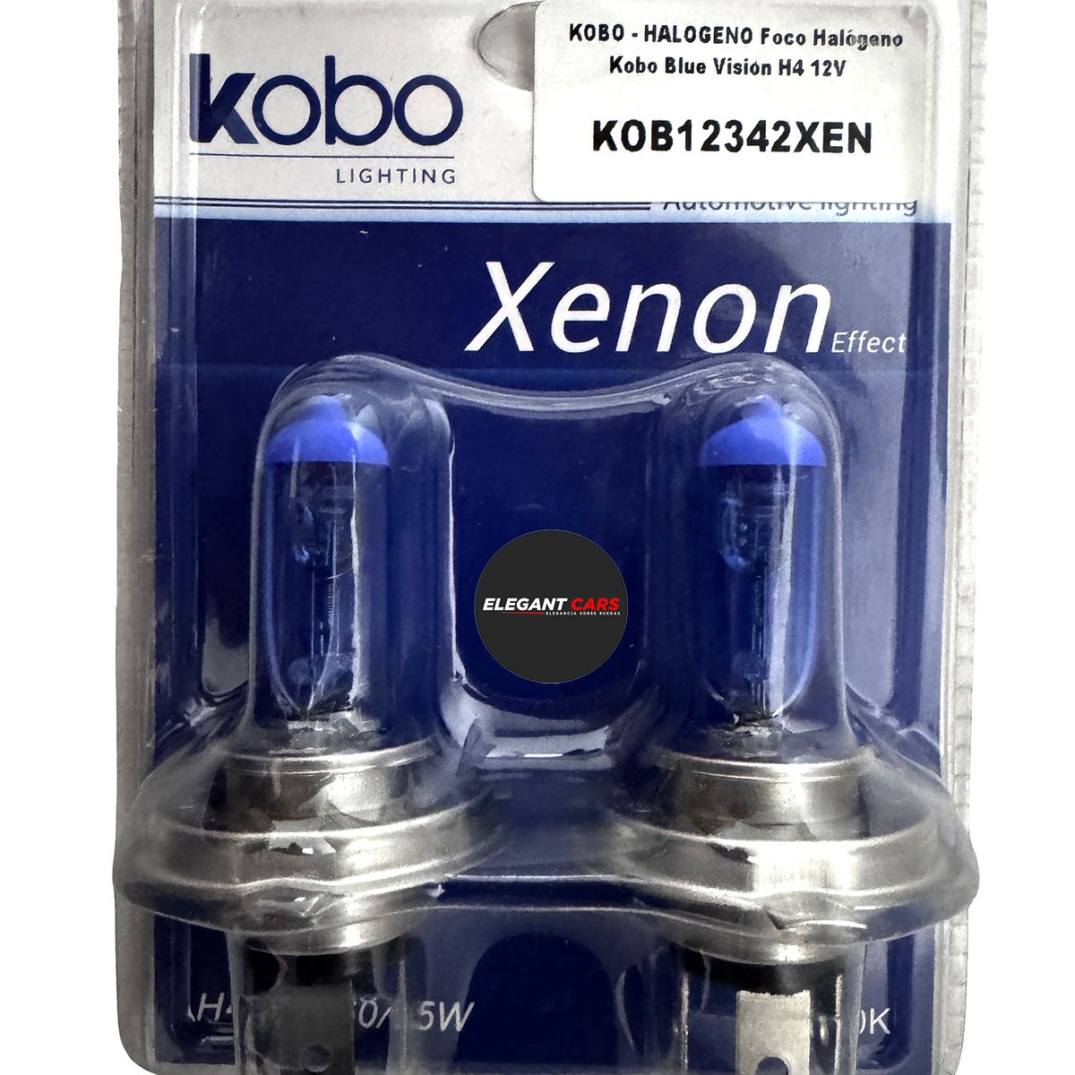 KOBO - Focos Xenón Kobo H4 12V 60/55W  Luz Blanca Fría de Alta Intensidad Par