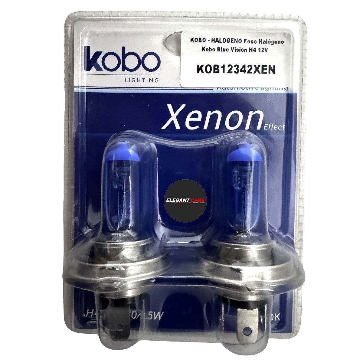 KOBO - Focos Xenón Kobo H4 12V 60/55W  Luz Blanca Fría de Alta Intensidad Par