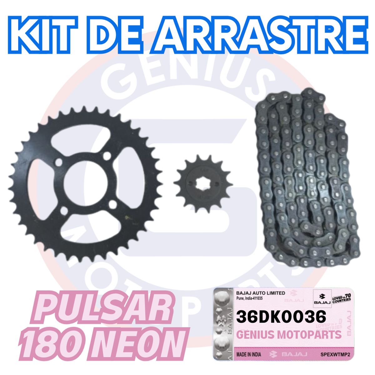 BAJAJ - KIT DE ARRASTRE PULSAR 180 NEON