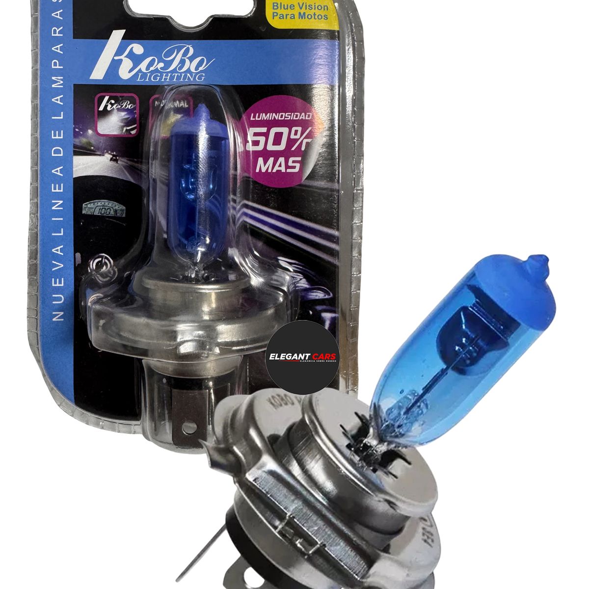 KOBO - Foco Xenón H4 5000K Luz Blanca Fría  6055W de Potente Iluminación para Auto o Moto 1Pcs