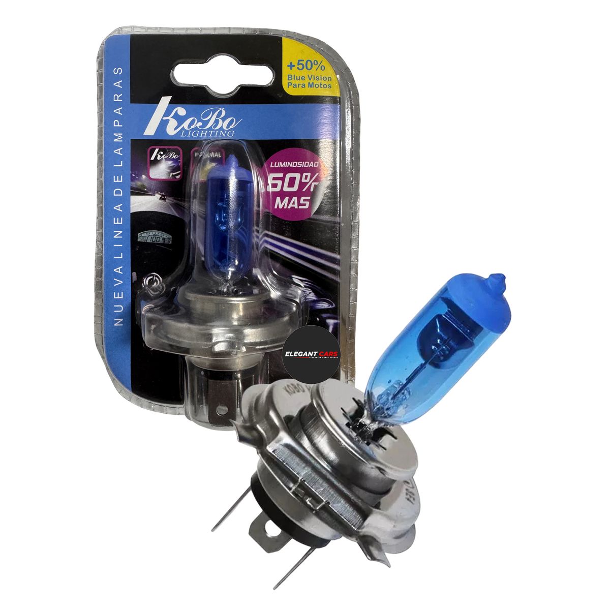 KOBO - Foco Xenón H4 5000K Luz Blanca Fría  6055W de Potente Iluminación para Auto o Moto 1Pcs