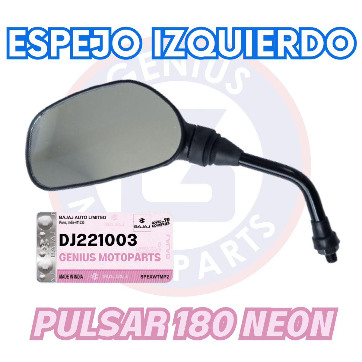 BAJAJ - ESPEJO IZQUIERDO PULSAR 180 NEON