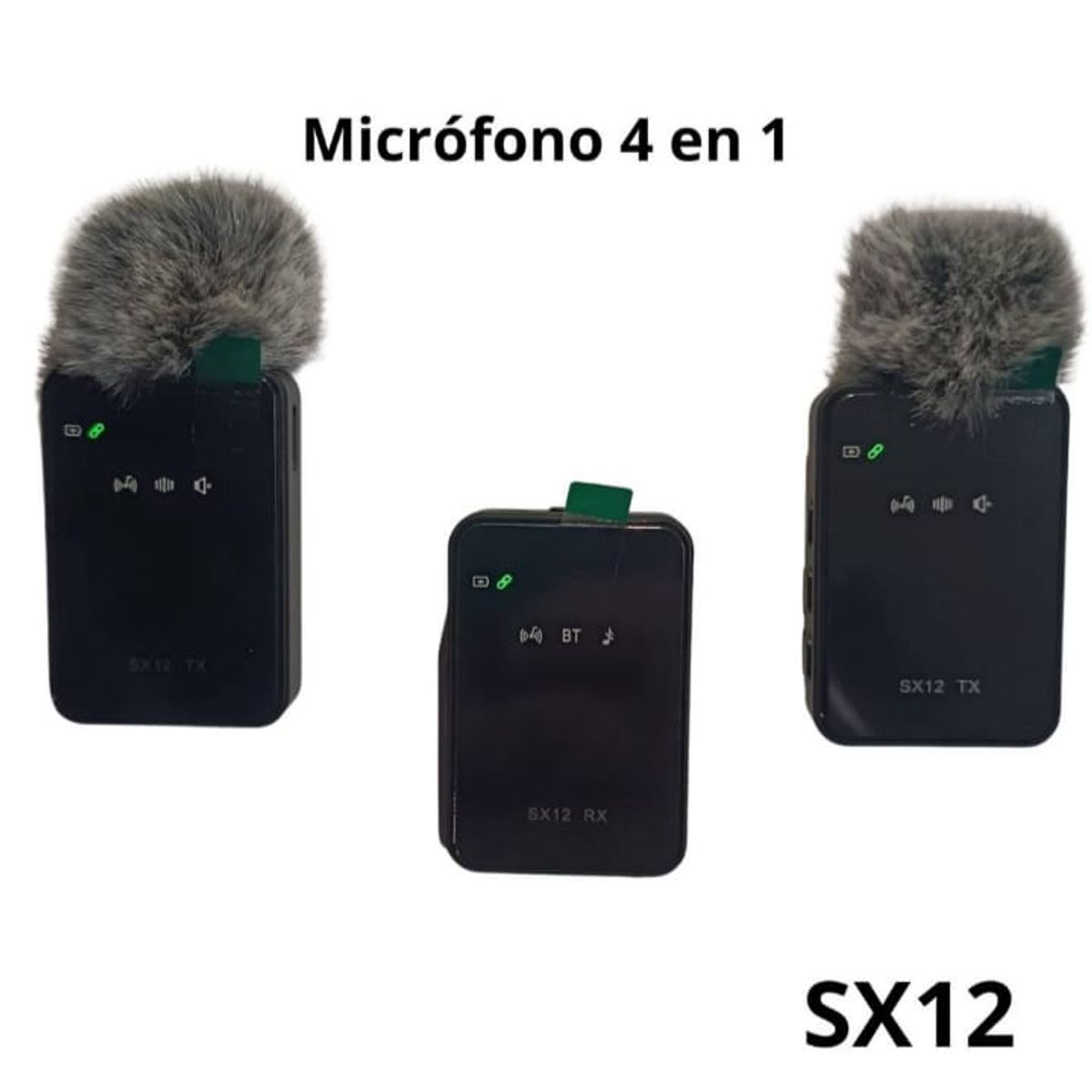 SEISA - MICROFONOS INALAMBRICO SOLAPERO RECARGABLES DUAL4 EN 1 MOD SX12