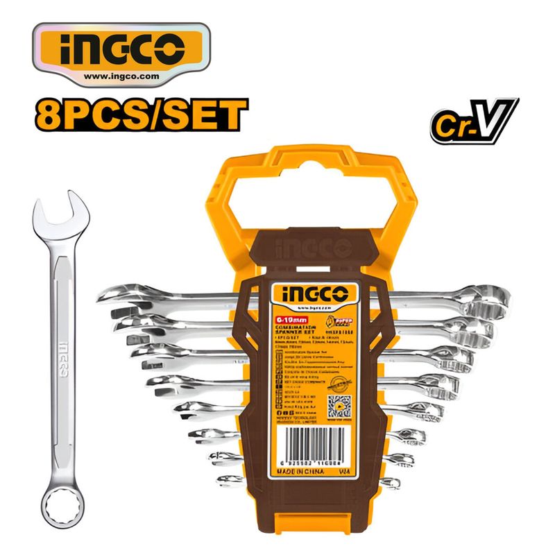 INGCO TOOLS - HKSPA1088 SET 8PZ LLAVES MIXTAS