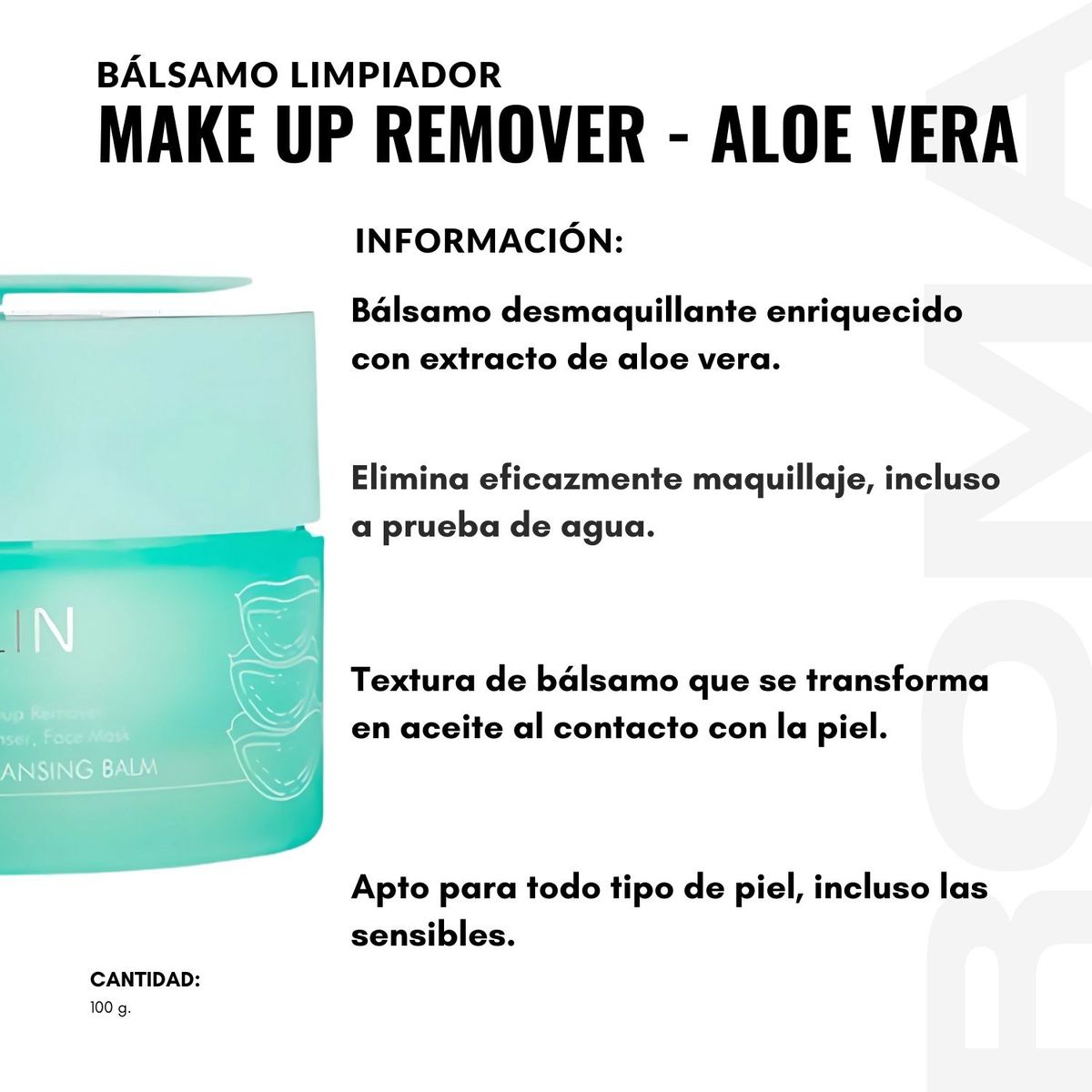 GENERICO - PACK 3 BÁLSAMO LIMPIADOR MAKE UP REMOVER  ALOE VERA 100G ESTELIN