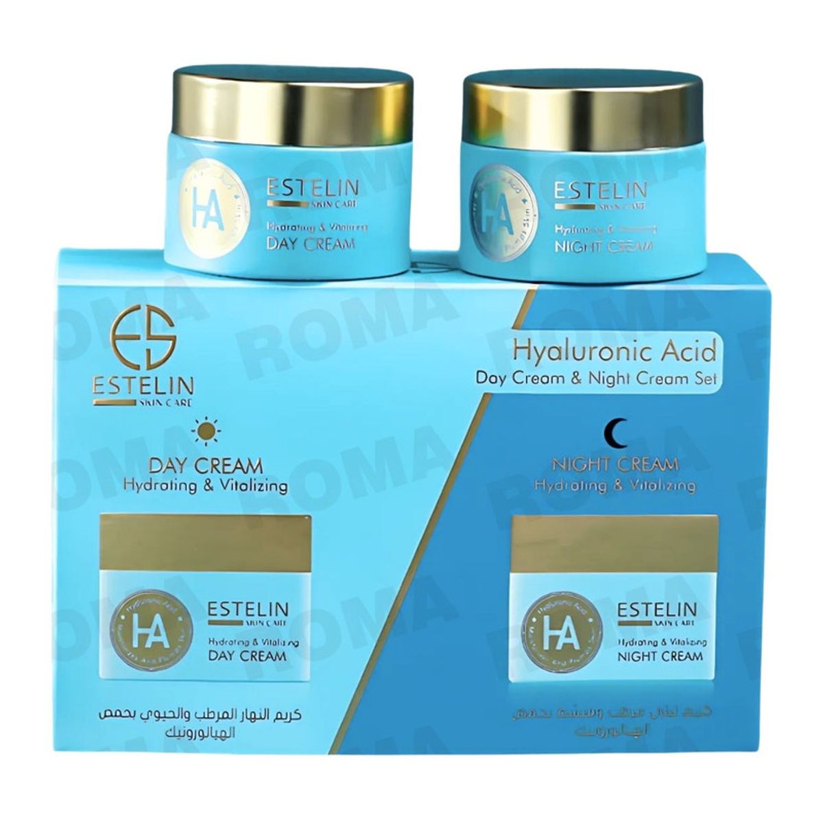 GENERICO - SET CREMA DE DÍA Y DE NOCHE ÁCIDO HIALURÓNICO 100G ESTELIN