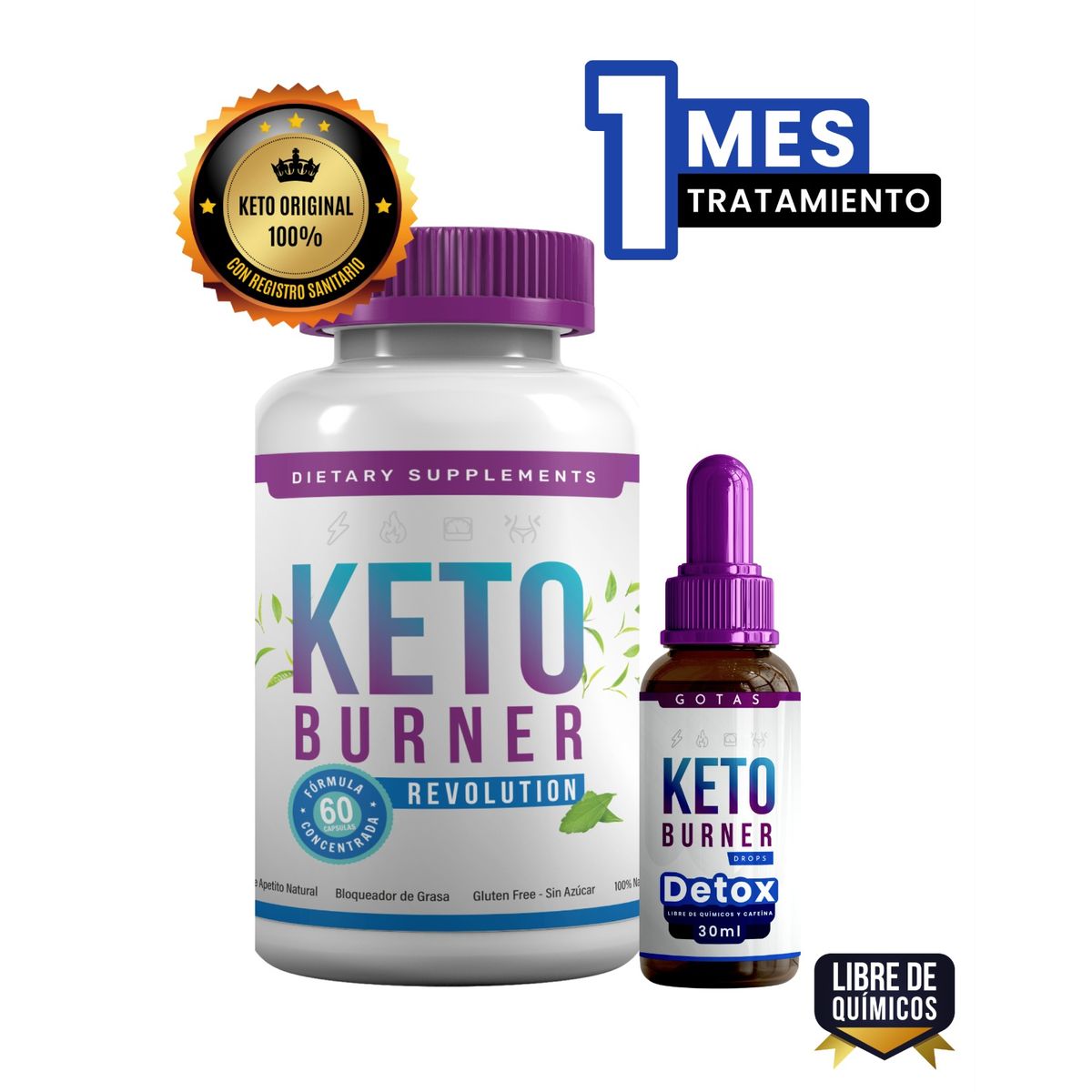 KETO CAPS - KETOBURNER /  KetoPROMO X1 Pack Total+ Asesorias + RecetarioFIT