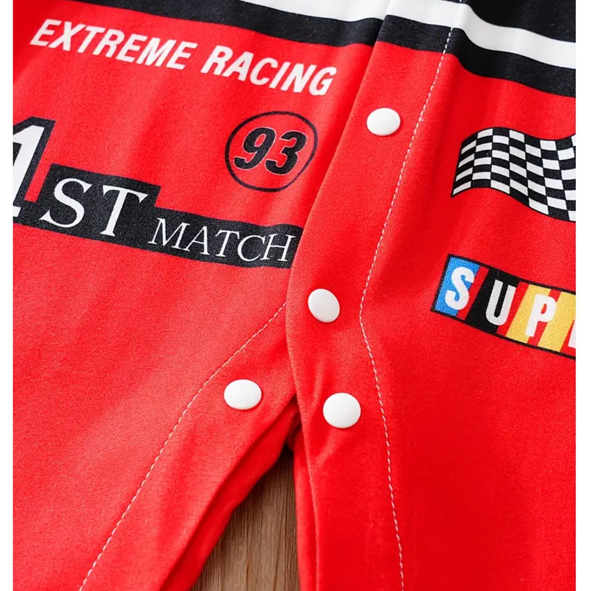 GENERICO - ENTERIZO TRAJE DE CARRERAS ROJO PARA BEBES